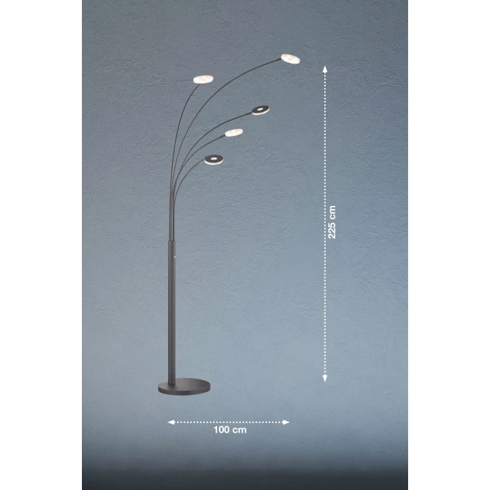 Honsel Leuchten Fischer & Honsel Dent Stehleuchte LED Schwarz, 5-flammig 4 Honsel Leuchten Fischer & Honsel Dent Stehleuchte LED Schwarz, 5-flammig – Bild 4