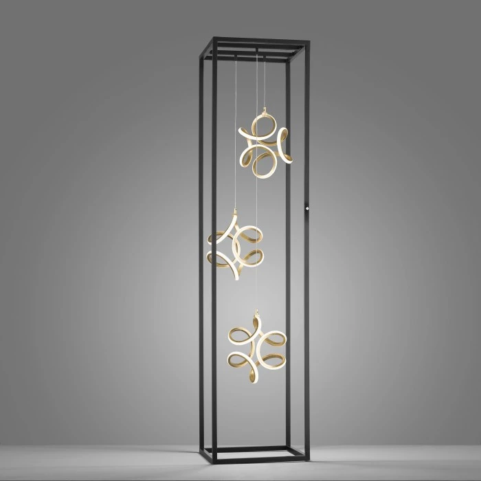 Honsel Leuchten Fischer & Honsel Gesa Stehleuchte LED Schwarz, 3-flammig 2 Honsel Leuchten Fischer & Honsel Gesa Stehleuchte LED Schwarz, 3-flammig – Bild 2