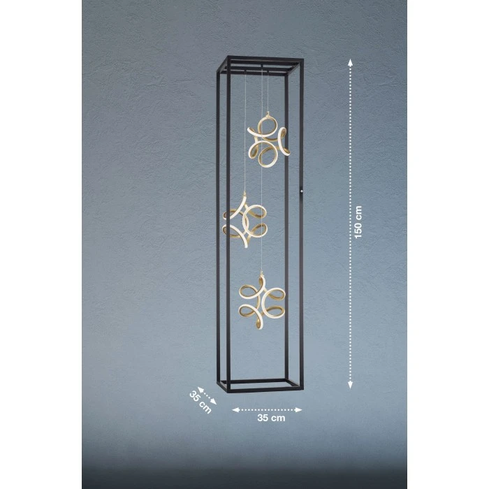 Honsel Leuchten Fischer & Honsel Gesa Stehleuchte LED Schwarz, 3-flammig 4 Honsel Leuchten Fischer & Honsel Gesa Stehleuchte LED Schwarz, 3-flammig – Bild 4