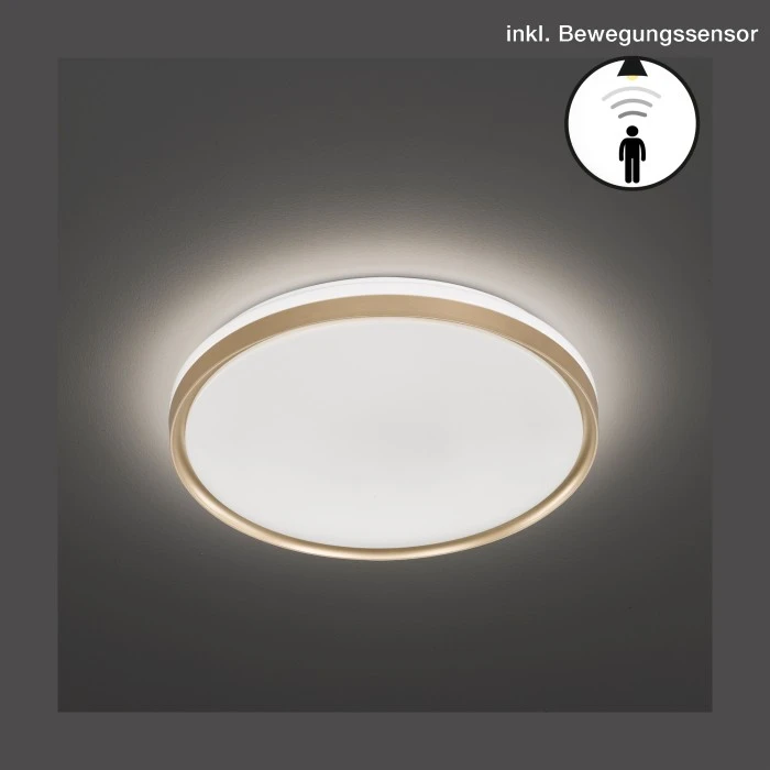 Honsel Leuchten Fischer & Honsel Jaso BS Deckenleuchte LED Gold, 1-flammig, Bewegungsmelder 1 Honsel Leuchten Fischer & Honsel Jaso BS Deckenleuchte LED Gold, 1-flammig, Bewegungsmelder