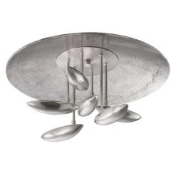 Honsel Leuchten Fischer & Honsel PAU Deckenleuchte LED Nickel-Matt, 6-flammig, Fernbedienung