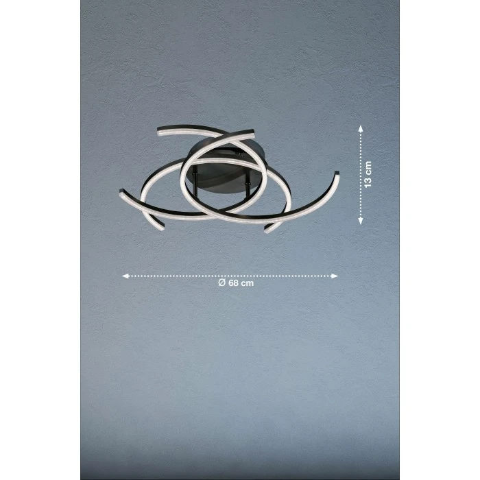 Honsel Leuchten Fischer & Honsel Visby Deckenleuchte LED Schwarz, 3-flammig, Fernbedienung 2 Honsel Leuchten Fischer & Honsel Visby Deckenleuchte LED Schwarz, 3-flammig, Fernbedienung – Bild 2