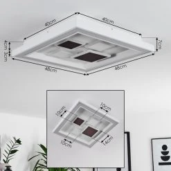 Hofstein Fitili Deckenleuchte LED Wei&szlig;, 1-flammig, Fernbedienung -LED Leuchten Verkäufe 2022 fitili deckenleuchte h3391136 3