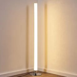 Hofstein Flaut Stehleuchte LED Chrom, 1-flammig, Fernbedienung, Farbwechsler -LED Leuchten Verkäufe 2022 flaut stehleuchte h3270721 do1 11