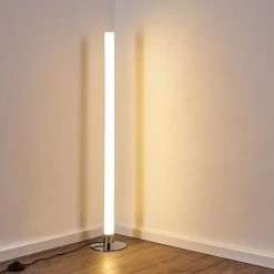 Hofstein Flaut Stehleuchte LED Chrom, 1-flammig, Fernbedienung, Farbwechsler -LED Leuchten Verkäufe 2022 flaut stehleuchte h3270721 do1 15