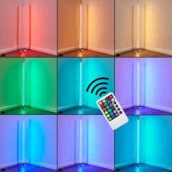 Hofstein Flaut Stehleuchte LED Chrom, 1-flammig, Fernbedienung, Farbwechsler -LED Leuchten Verkäufe 2022 flaut stehleuchte h3270721 do1 2