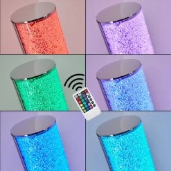 Hofstein Flaut Stehleuchte LED Chrom, 1-flammig, Fernbedienung, Farbwechsler -LED Leuchten Verkäufe 2022 flaut stehleuchte h3270721 do1 3