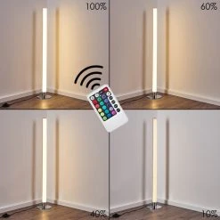 Hofstein Flaut Stehleuchte LED Chrom, 1-flammig, Fernbedienung, Farbwechsler -LED Leuchten Verkäufe 2022 flaut stehleuchte h3270721 do1 4