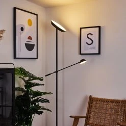 Hofstein Florida Deckenfluter LED Schwarz, 2-flammig