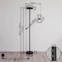Hofstein Florida Deckenfluter LED Schwarz, 2-flammig -LED Leuchten Verkäufe 2022 florida deckenfluter h3382738 3