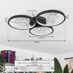 Hofstein Fombillou Deckenleuchte LED Schwarz, 1-flammig -LED Leuchten Verkäufe 2022 fombillou deckenleuchte h3653661 3