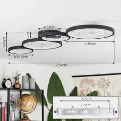 Hofstein Fombillou Deckenleuchte LED Schwarz, 1-flammig -LED Leuchten Verkäufe 2022 fombillou deckenleuchte h3654248 3