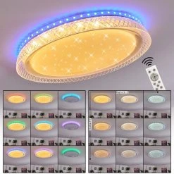 Hofstein Fondaco Deckenleuchte LED Wei&szlig;, 1-flammig, Fernbedienung, Farbwechsler