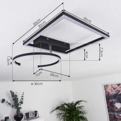 Hofstein Frederick Deckenleuchte LED Schwarz, Wei&szlig;, 1-flammig -LED Leuchten Verkäufe 2022 frederick deckenleuchte h3418635 3