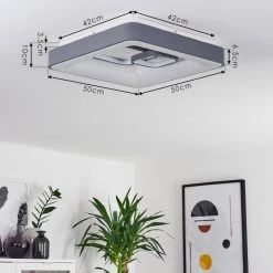 Hofstein Gabbiana Deckenleuchte LED Grau, Wei&szlig;, 1-flammig, Fernbedienung -LED Leuchten Verkäufe 2022 gabbiana deckenleuchte h3392201 3