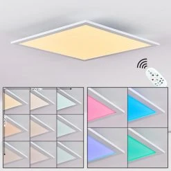 Hofstein Gallitos Deckenpanel LED Wei&szlig;, 1-flammig, Fernbedienung, Farbwechsler