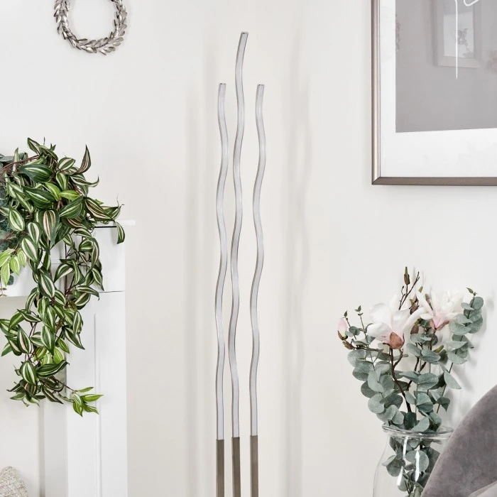 Hofstein Gamsen Stehleuchte LED Nickel-Matt, 3-flammig, Fernbedienung, Farbwechsler 12 Hofstein Gamsen Stehleuchte LED Nickel-Matt, 3-flammig, Fernbedienung, Farbwechsler – Bild 12