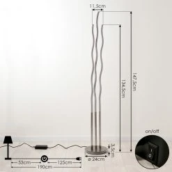 Hofstein Gamsen Stehleuchte LED Nickel-Matt, 3-flammig, Fernbedienung, Farbwechsler 15 Hofstein Gamsen Stehleuchte LED Nickel-Matt, 3-flammig, Fernbedienung, Farbwechsler -LED Leuchten Verkäufe 2022 gamsen stehleuchte h3562765 3