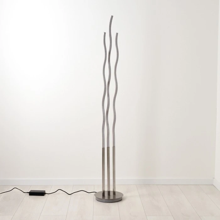 Hofstein Gamsen Stehleuchte LED Nickel-Matt, 3-flammig, Fernbedienung, Farbwechsler 8 Hofstein Gamsen Stehleuchte LED Nickel-Matt, 3-flammig, Fernbedienung, Farbwechsler – Bild 8