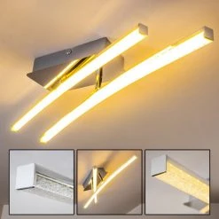 Hofstein Georgina Deckenleuchte LED Chrom, 2-flammig