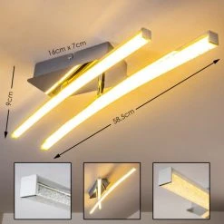 Hofstein Georgina Deckenleuchte LED Chrom, 2-flammig -LED Leuchten Verkäufe 2022 georgina deckenleuchte h3009291 2