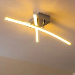 Hofstein Georgina Deckenleuchte LED Chrom, 2-flammig -LED Leuchten Verkäufe 2022 georgina deckenleuchte h3009291 9