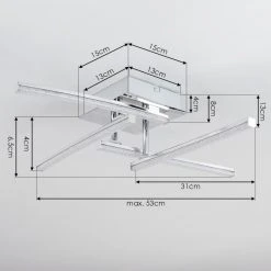 Hofstein Georgina Deckenleuchte LED Chrom, 4-flammig -LED Leuchten Verkäufe 2022 georgina deckenleuchte h3009307 3
