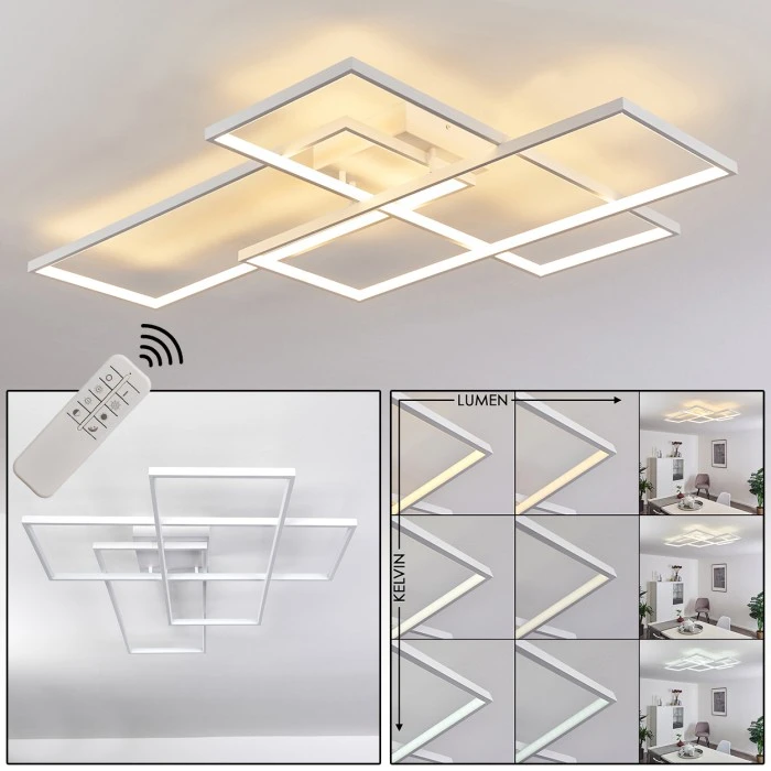 Hofstein Ghana Deckenleuchte LED Weiß, 1-flammig, Fernbedienung 1 Hofstein Ghana Deckenleuchte LED Weiß, 1-flammig, Fernbedienung