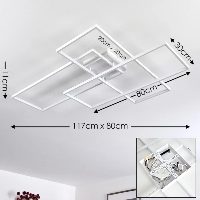 Hofstein Ghana Deckenleuchte LED Weiß, 1-flammig, Fernbedienung 2 Hofstein Ghana Deckenleuchte LED Weiß, 1-flammig, Fernbedienung – Bild 2
