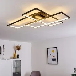 Hofstein Ghana Deckenleuchte LED Schwarz, 1-flammig, Fernbedienung -LED Leuchten Verkäufe 2022 ghana deckenleuchte h3372999 2
