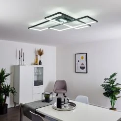 Hofstein Ghana Deckenleuchte LED Schwarz, 1-flammig, Fernbedienung -LED Leuchten Verkäufe 2022 ghana deckenleuchte h3372999 9