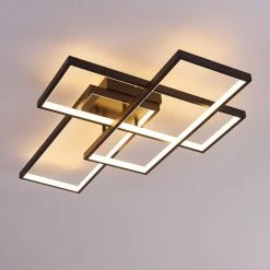 Hofstein Ghana Deckenleuchte LED Schwarz, 3-flammig, Fernbedienung, Farbwechsler -LED Leuchten Verkäufe 2022 ghana deckenleuchte h3380574 3