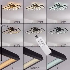 Hofstein Ghana Deckenleuchte LED Schwarz, 3-flammig, Fernbedienung, Farbwechsler -LED Leuchten Verkäufe 2022 ghana deckenleuchte h3380574 4