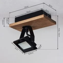 Hofstein Giresta Deckenleuchte LED Schwarz, Braun, 1-flammig -LED Leuchten Verkäufe 2022 giresta deckenleuchte h3426227 3