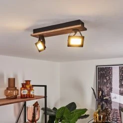 Hofstein Giresta Deckenleuchte LED Schwarz, Braun, 2-flammig -LED Leuchten Verkäufe 2022 giresta deckenleuchte h3426302 6