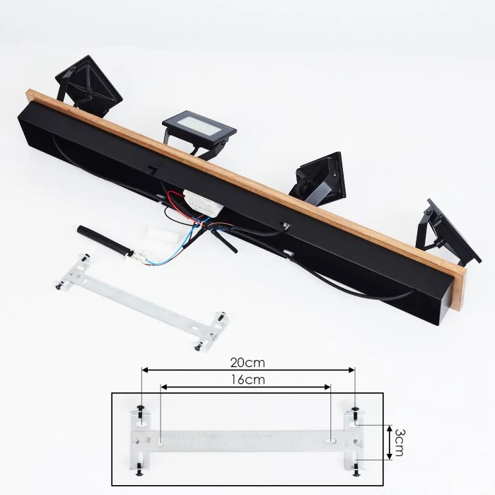Hofstein Giresta Deckenleuchte LED Schwarz, Holz dunkel, 4-flammig 5 Hofstein Giresta Deckenleuchte LED Schwarz, Holz dunkel, 4-flammig – Bild 5