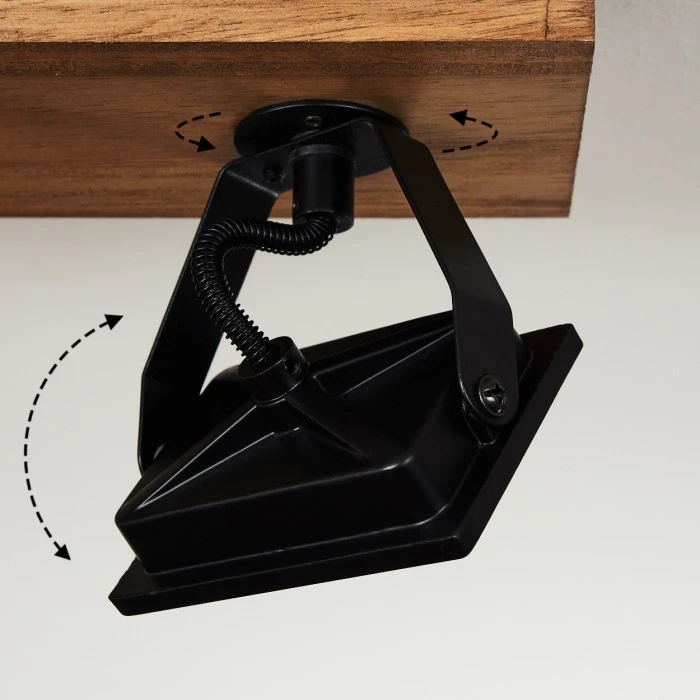 Hofstein Giresta Deckenleuchte LED Schwarz, Holz dunkel, 4-flammig 6 Hofstein Giresta Deckenleuchte LED Schwarz, Holz dunkel, 4-flammig – Bild 6