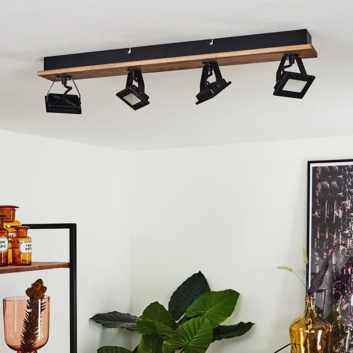 Hofstein Giresta Deckenleuchte LED Schwarz, Holz dunkel, 4-flammig 10 Hofstein Giresta Deckenleuchte LED Schwarz, Holz dunkel, 4-flammig – Bild 10