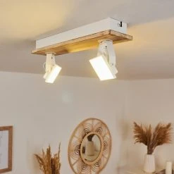 Hofstein Giresta Deckenleuchte LED Wei&szlig;, Naturfarben, 2-flammig -LED Leuchten Verkäufe 2022 giresta deckenleuchte h3435816 6