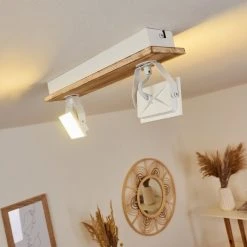 Hofstein Giresta Deckenleuchte LED Wei&szlig;, Naturfarben, 2-flammig -LED Leuchten Verkäufe 2022 giresta deckenleuchte h3435816 8