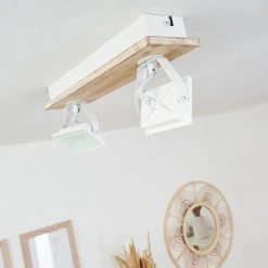 Hofstein Giresta Deckenleuchte LED Wei&szlig;, Naturfarben, 2-flammig -LED Leuchten Verkäufe 2022 giresta deckenleuchte h3435816 9