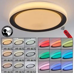 Hofstein Gladstone Deckenleuchte LED Schwarz, Wei&szlig;, 1-flammig, Fernbedienung