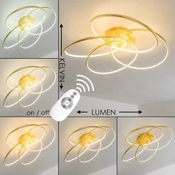 Hofstein Glen Deckenleuchte LED Gold, 1-flammig, Fernbedienung