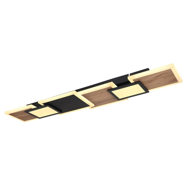 Globo CAROLINE Deckenleuchte LED Schwarz, Holzoptik, 1-flammig 1 Globo CAROLINE Deckenleuchte LED Schwarz, Holzoptik, 1-flammig