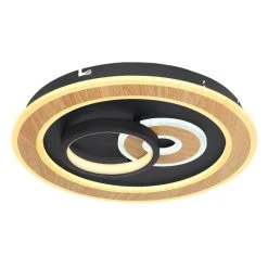 Globo CHESSY Deckenleuchte LED Schwarz, Weiß, Holzoptik, 1-flammig, Fernbedienung -LED Leuchten Verkäufe 2022 globo chessy deckenleuchte 48551 40sh 4