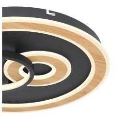 Globo CHESSY Deckenleuchte LED Schwarz, Weiß, Holzoptik, 1-flammig, Fernbedienung -LED Leuchten Verkäufe 2022 globo chessy deckenleuchte 48551 50sh 2