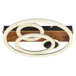 Globo DARRYL Deckenleuchte LED Schwarz, Holz dunkel, 1-flammig, Fernbedienung -LED Leuchten Verkäufe 2022 globo darryl deckenleuchte 67265 55 2