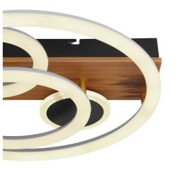 Globo DARRYL Deckenleuchte LED Schwarz, Holz dunkel, 1-flammig, Fernbedienung -LED Leuchten Verkäufe 2022 globo darryl deckenleuchte 67265 55 4