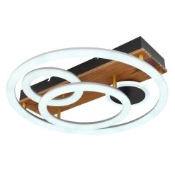 Globo DARRYL Deckenleuchte LED Schwarz, Holz dunkel, 1-flammig, Fernbedienung -LED Leuchten Verkäufe 2022 globo darryl deckenleuchte 67265 55 6