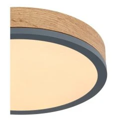 Globo DORO Deckenleuchte LED Grau, Holzoptik, 1-flammig -LED Leuchten Verkäufe 2022 globo doro deckenleuchte 416080wd1r 4
